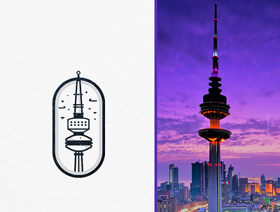 Liberation Tower in Kuwait altahrer twoer animation branding design graphic design icon icons illustration illustrator kuwait kuwait landmarks logo logo icon logos motion graphics tower icon typography ux vector