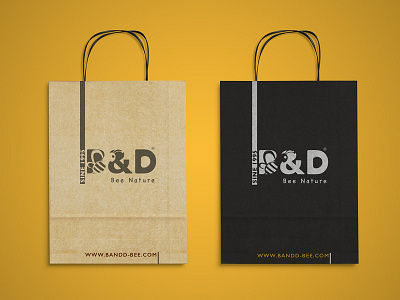 B&D Natural Honey l Paper Bag bag design branding design illustration logo logo branding logos graphics paper bag photoshop vector تغليف لوجو لوقو
