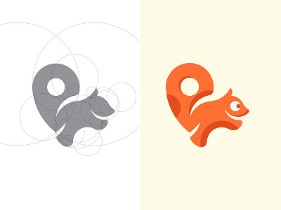 Squirrels Map Golden Ratio Logo app art branding design flat goldenratio icon illustration logo map minimal squirrel squirrel logo vector