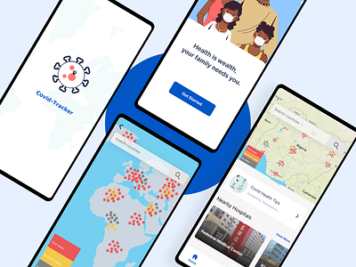 Covid Tracker app design covid covid tracker dailyui design health app maps pandemic statics tracker ui ux