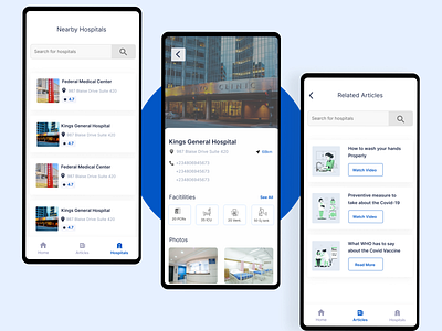 Covid tracker | Find Nearby Hospital app design covid tracker design health app hospitals pandemic