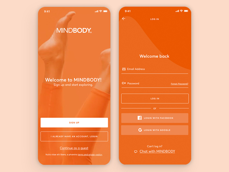 MINDBODY App Login By Miles Cartwright For MINDBODY On Dribbble