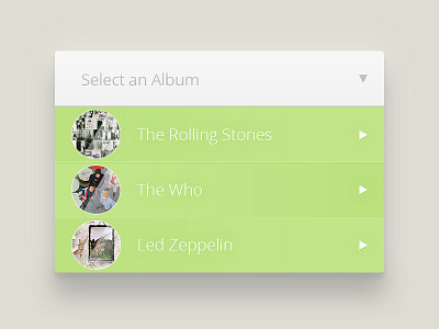 Select an Album design music ui widget