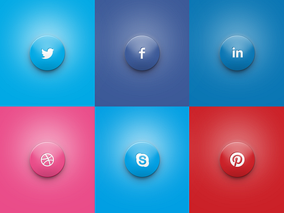 Social Button dribbble facebook icon linkedin pinterest skype social twitter
