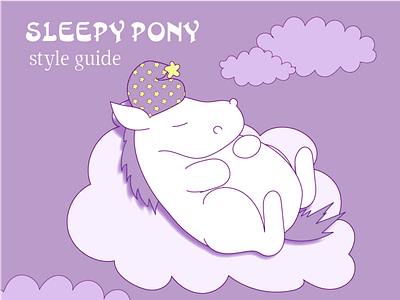 Sleepy pony branding cute design dream flat horse illustration night package pink pony style vector