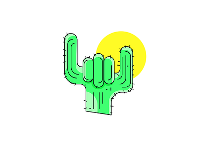 Heavy Cactus desert illustration lines random