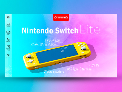 Nintendo Switch Lite concept branding concept design designer nintendo nintendo switch nintendo switch lite ui ui design uiux ux uxui web design web designer webdesign website website builder website concept website design websites