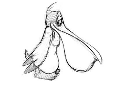 Pelican character character design illustration sketch