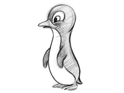 Penguin 🖤 sketch illustration