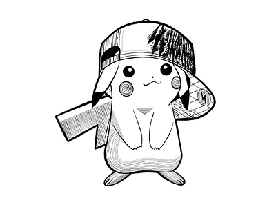 PIKACHU 🖤⚡ sketch pokemon illustration