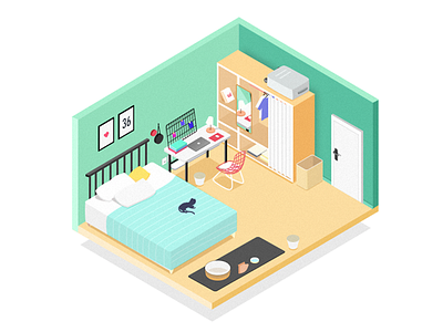 Home design illustration ui