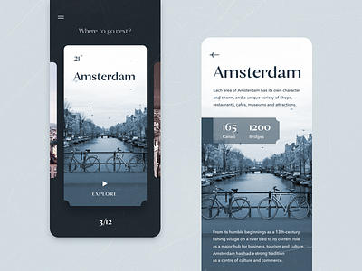 Travel App — Amsterdam Guide amsterdam app design ios minimal mobile tourism travel ui ux
