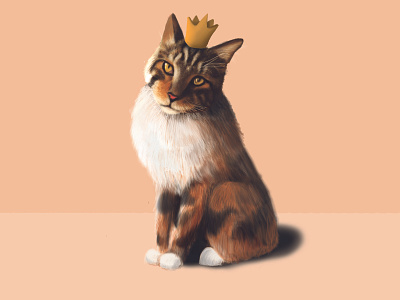 King animal artwork cat design digital digitalpaint fur illiustrator illustration