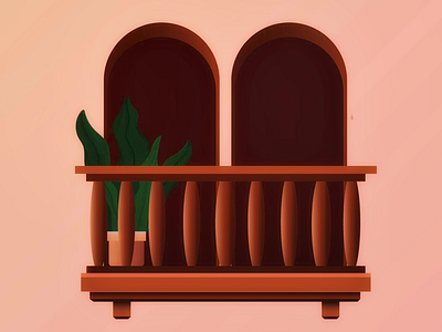 Balcony balcony illustration vector