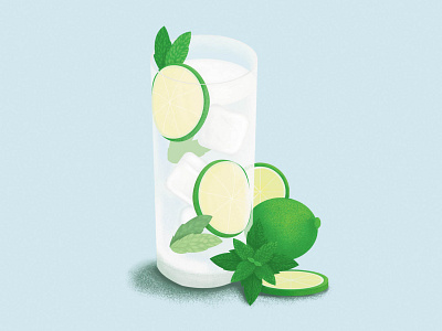 Mojito time! artwork cocktail colorful digital drink illustration illustrator