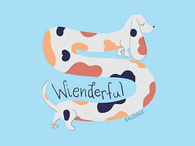 Sausage Dog animal colorful design dog dog illustration handtype illustration vector