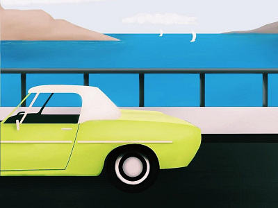 Road Trip artwork car colorful digital digitalart illustration summer vector vintage