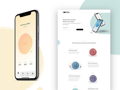 Sophia - Project Overview animation app branding colorful creative design idea illustration mood ui ux vector web