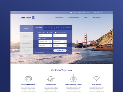 United Redesign airline airlines book flight planning redesign tabs trip ui united ux vacation