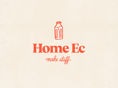 Home Ec Logo Design brand brand design brand identity branding design hand drawn type home ec identity logo logo design mark milk typography