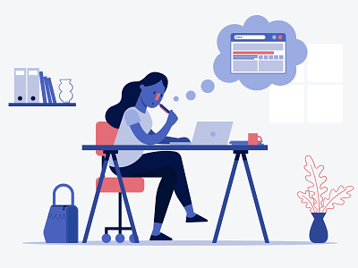Styleframe of explainer video for Red Bull blue character creative explainer flat flat design idea illustration motion design office red bull styleframe vector woman