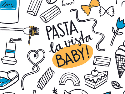 Pasta La Vista digital handlettering illustration painting pastal procreate app