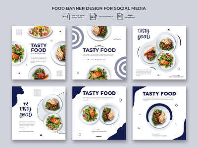 Food Banner For Social Media banner ads banner design banner pack banner template branding drawing facebook ads facebook banner food illustration graphic design illustration illustrator instagram post photoshop template restaurant social media social media banner vector web banner