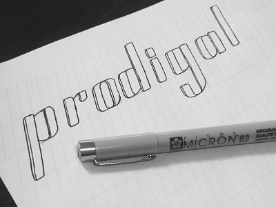 Prodigal Logo Lettering hand lettered handmade ink logo typography