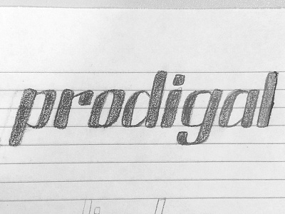 Prodigal Logo Lettering 2 hand lettering handmade logo pencil sketch