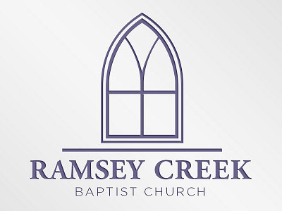 Ramsey Creek Logo architecture church clean frame logo simple window