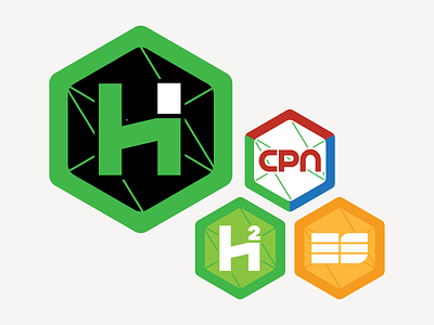 HH Family Logos 2 brand concept es h h2 hexagon illustrator logo tech vector video