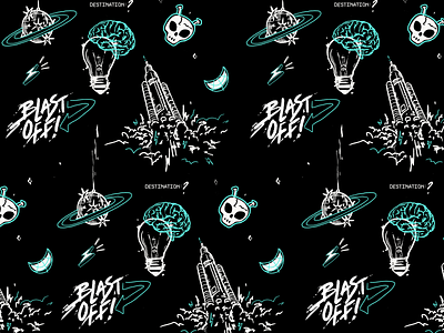 Destination: ? draw drawing flash sheet graphic design graphicdesign illustration illustration art pattern procreate skull space spaceship