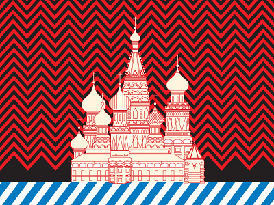 Saint Basil Moskow black blue church illustration illustrator moskow red russia saint basil sightseeing travelling vector