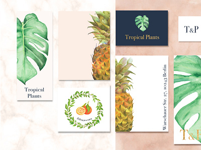 Tropical Plants color pencils design food illustration fruits handmade illustration lettering lettering logo logo typography