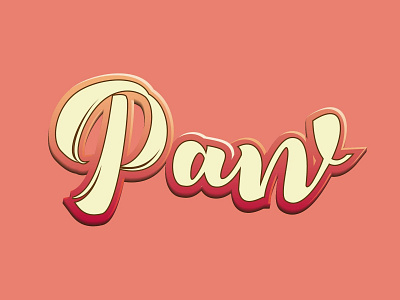 A Cat Lover_Paw 3d art design paw typography vector