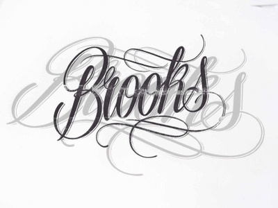 Brooks - handlettered logotype
