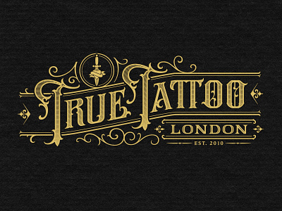 True Tattoo London branding calligraphy customtype hand lettering handlettering lettering logo logotype tattoo type typography vintage
