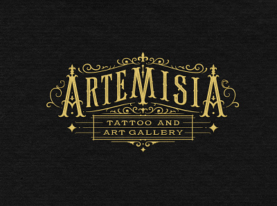 Artemisia Tattoo branding calligraphy hand lettering handlettering lettering logo logotype type typography vintage