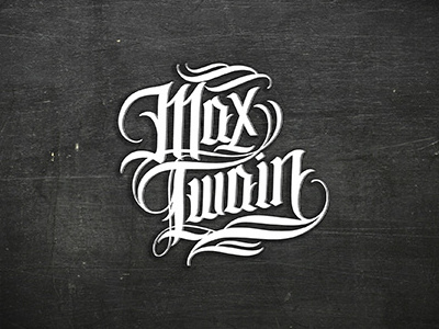 Max Twain Logotype calligraphy classic custom lettering hand lettering handmade logo logotype retro typhography vintage