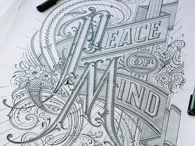 Peace of Mind calligraphy custom lettering hand lettering handlettering lettering logo logotype type typography vintage