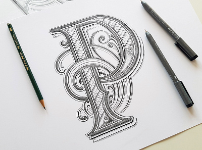 Letter P branding calligraphy hand lettering handlettering lettering logo logotype type typography vintage