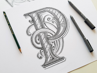 Letter P branding calligraphy hand lettering handlettering lettering logo logotype type typography vintage