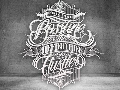 Bossline Wear calligraphy classic custom lettering hand lettering handmade retro typhography vintage
