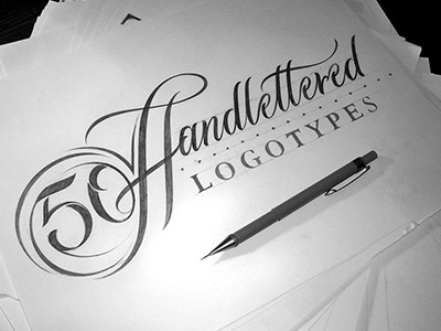 50 Handlettered Logotypes branding calligraphy corporate identity lettering logo logopack logotype type typography