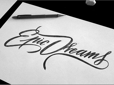 Epic Dreams Studio Logo branding calligraphy clothing corporate identity lettering logo logopack logotype type typography