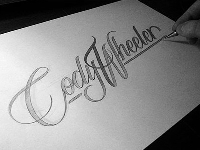 Cody Wheeler Photographer logo sketch branding calligraphy corporate identity lettering logo logopack logotype photo type typography