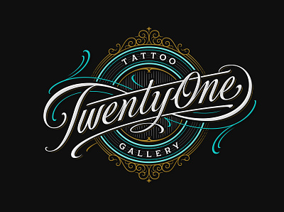 21 TATTOO GALLERY branding calligraphy hand lettering handlettering lettering logo logotype type typography vintage