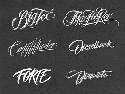 Handlettered Logotypes branding calligraphy corporate design hand drawn identity lettering logo logotype retro typography vintage