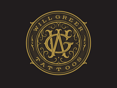 Will Greer Tattoos Badge logo branding calligraphy hand lettering handlettering lettering logo logotype type typography vintage