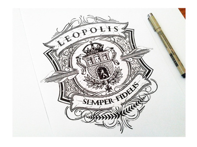 Leopolis Semper Fidelis art calligraphy clothing design fine graphic hand drawn lettering retro tshirt typography vintage